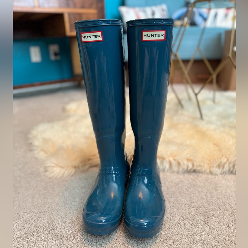 HUNTER Blue/Teal Women's Rain Boots